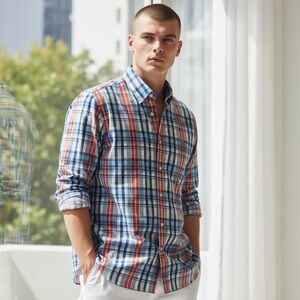 Vineyard Vines Blue and Red Plaid Casual Shirt